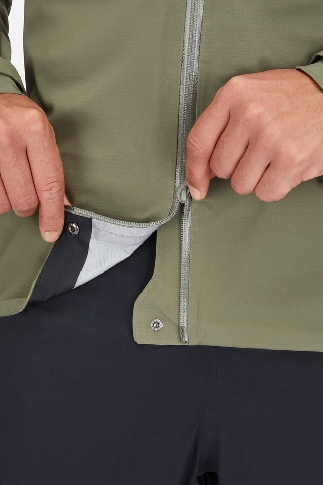 Men's Firewall Waterproof Jacket Zip Detail