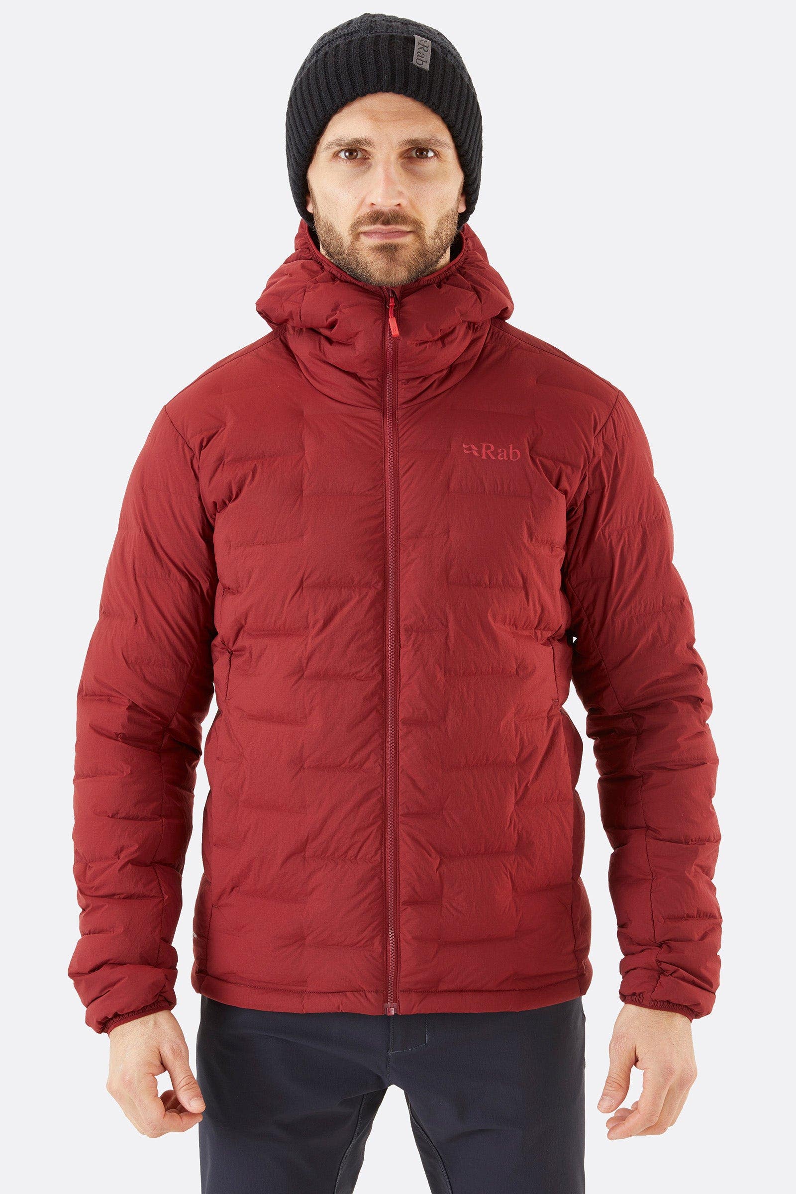 Men's Cubit Stretch Down Hooded Jacket Oxblood Red