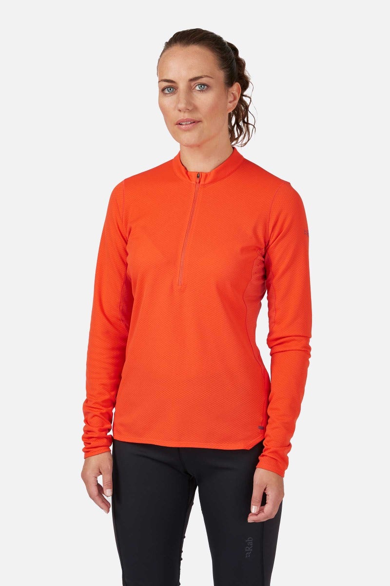 Women's Ridgeline LS Tee Red Grapefruit
