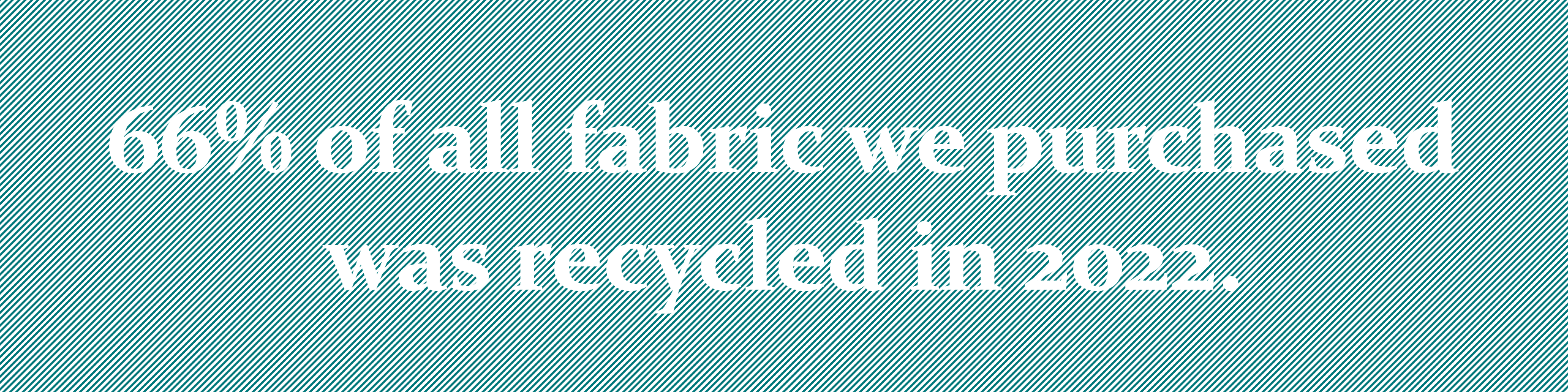 66% of all fabric we purchased was recycled in 2022.